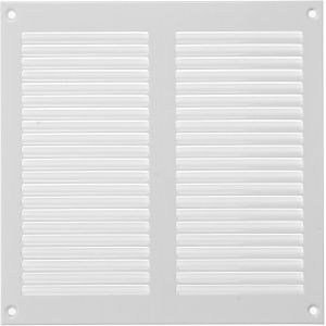Grille d'aération blanche de 200 mm x 200 mm - Grilles de reprise d'air en acier - pour plafond et mur latéral - Système CVC - Équipées de protection (20 x 20 cm) - Neuf