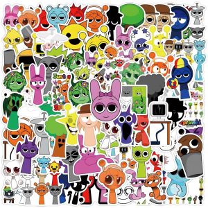 Lot De 110 Autocollants Sprunki Imperméables Et Amovibles Pour Garçons Et Filles Dans Des Bouteilles D'eau, Ordinateurs Portables, Téléphones, Guitare, Valise, Autocollants De Jeu De Dessin Animé Pour - Neuf