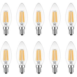E14 Led Candle Bulb Dimmable 6w 60w Equivalent Warm White 2700k Ses(Small Edison Screw) Led Chandelier Bulbs C35 Vintage Filament Enersaving Candelabra Light Bulb 10 Packs - Neuf