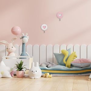 Lot De 5 Crochets Auto-Adh&eacute;sifs En Bois En Forme De Coeur Pour Cl&eacute;s,Manteaux,Crochets &Agrave; Ventouse Pour Maison,Bureau,H&ocirc;tel,D&eacute;coration Murale - Neuf