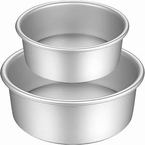 Subzonal-Moules &Agrave; G&acirc;teaux Ronds 2 Pi&egrave;ces, Moules &Agrave; G&acirc;teaux Antiadh&eacute;sifs, Moules &Agrave; G&acirc;teaux Profonds, Aluminium Anodis&eacute; Avec Base Souple, Pour Anniversaire, Mariage, 2 Tailles (5&iquest;/7&iquest;) - Neuf