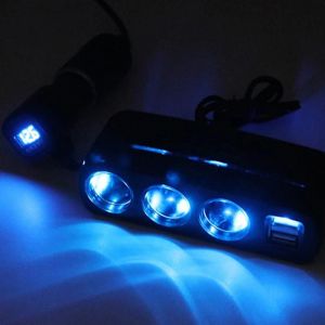 Chargeur De Voiture De Surveillance De Tension Double Usb Chargeur De Voiture Interrupteur Ind&eacute;pendant Un Point Trois Prises De Fum&eacute;e - Neuf