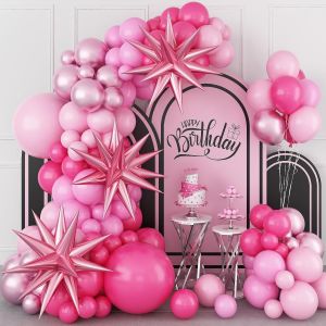 AYUHR-Kit de Guirlande de Ballons Verts, Vert Foncé, Vert Fruit et Or Métallisé Avec Double Couche de Ballons Chromés et en Aluminium pour Décorations de Fête d'Anniversaire - Neuf