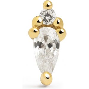 Kal-Boucles D'oreilles Uniques En Zirconias. Argent Sterling 925 Ou Laiton Plaqu&eacute; Or 18 Kt, Orn&eacute;es De Zirconias. Bijoux Pour Femme. - Neuf