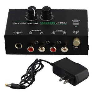 Préampli phono pour platine vinyle,préamplificateur phonographe avec entrée R C A,sortie TRS,pour disque vinyle play us plug - Neuf