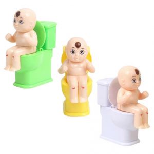 Ensemble de 3 jouets farceurs pour toilettes avec jet d'eau?: poup&iquest;&iquest;e assise sur les toilettes, abattant de toilettes avec jet d'eau, couleur al&iquest;&iquest;atoire - Neuf