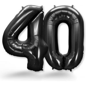 Ballon Géant Numéro 40 Noir-Ballon decoration anniversaire 40 ans-deco anniversaire 40 ans Femme ou homme-Gonflables à l'Hélium -Happy Birthday Decoration-Ballon 40 Noir - Neuf