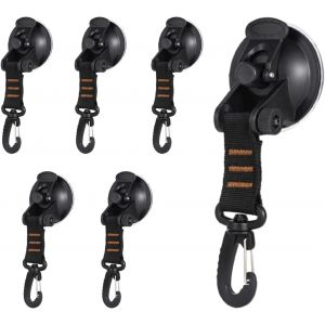 6 Piece Heavy Duty Suction Cup Anchor, Multifunctional Suction Hook, Camping Tarp Accessories With Suction Cup, For Car Side Awning, Boat, Camping, Tarpaulin, Tents, Luggage, Tarps - Neuf