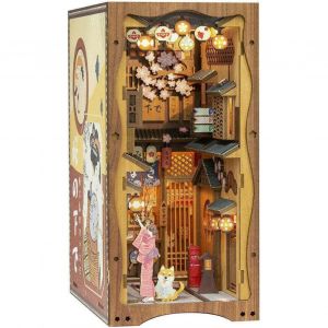 Diy Book Nook Kit 3d Wooden Book Model Puzzle Building Kit Bookshelf Insert Decor Home Table Ornament - Neuf