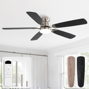 SUBZONAL-Ventilateur Plafond avec Lumiere, 132 cm Dimmable Lampe Ventilateur Plafond LED, Telecommande, 6 Vitesses, Silencieux DC R&eacute;versibles, Minuterie pour Chambre - Neuf