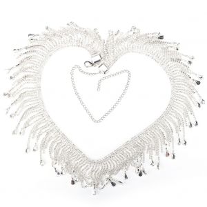 Chaine De Danse Du Ventre En Strass De 103 Cm, Accessoires Pour Vetements (Goutte Argentee De 8,5 Cm) - Neuf