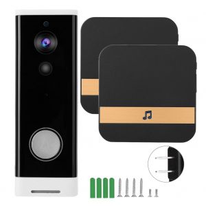Sonnette de securite intelligente sans fil 1080p HD, interphone video IR-CUT 90-260 V (type F) - Neuf
