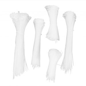 HJLIAN Lot de 5 attaches de cable jetables en nylon, fermetures eclair, organiseur de fixation, blanc - Neuf
