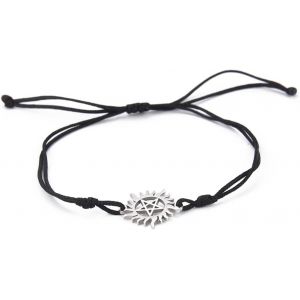 Eryi-Bracelet Pentagramme Soleil Pour Homme Et Femme En Acier Inoxydable Creux Surnaturel Double Corde Bracelet Breloques Wicca - Neuf