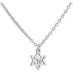 Kal-Collier D&eacute;licat Avec Pendentif En Forme D'&eacute;toile De David H&eacute;breu Chai Pour Femme Minimaliste Hanoukka Magen Juda&iuml;que En Acier Inoxydable - Neuf