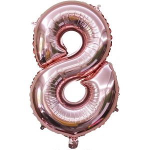 SJZG-Grands Ballons En Aluminium En Forme De Chiffre Pour D&eacute;coration De F&ecirc;te D'Anniversaire, F&ecirc;te Pr&eacute;natale, Anniversaire De Mariage - 101,6 Cm (Or Rose, 8) - Neuf