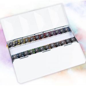 Kaojl-Kit De Peinture Aquarelle Professionnelle De Qualité Artiste,24 Couleurs,Peinture Solide De Haute Qualité Avec Boîte En Métal Portable,Aquarelle De Voyage Pour Artistes,Débutants - Neuf