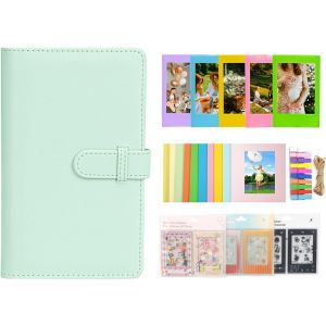 SJZG-Kit D'Accessoires De Film Instantan&eacute; Pour Instax Mini Liplay 12 11 9 8+ 8 Evo 99 Se 40 90 70 50S 26 25 7S Appareil Photo Inclus Album/Film Autocollants/Mini Cadres/Cadre Suspendu, Vert Menthe - Neuf