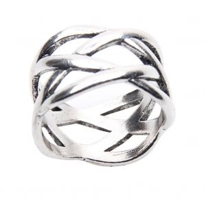 Bague En Alliage Creuse Avec Croix, Accessoire De Bijouterie Retro Tendance Pour Femmes Et Hommes - Neuf