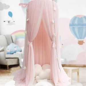 2024,Auvent De Lit Pour Les Filles - Princesse Lit Auvent Moustiquaire Pépinière Salle De Jeux Decor Dôme Fil Premium - Neuf