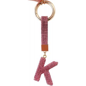 KAL-Porte Clef Lettres Pour Femmes Et Filles, Porte-Clés Rose, Accessoires Brillants Pour Clés/Clés De Voiture/Sacs À Dos Et Sacs À Main, Cadeaux Pour Femmes - Neuf