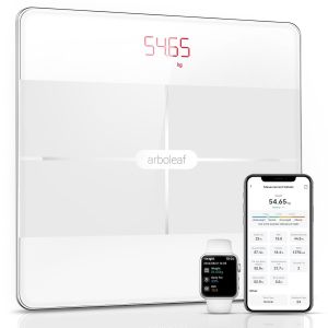 Pèse-Personne Numérique Avec Application Et 13 Masses Corporelles 28 X 396 Lb/180 Kg Pèse-Personne Bluetooth Pour Imc, Graisse Corporelle Et Muscles, Protéines, Bmr, Etc.(Blanc) - Neuf