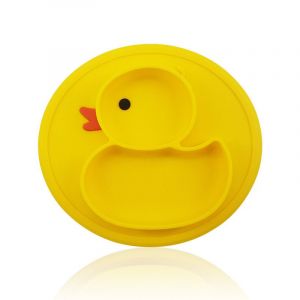 Assiette En Silicone Pour Bébé, Motif Canard Jaune, Assiette Divisée Pour Enfants, Assiette Pour Bébé, Plats D'alimentation - Neuf