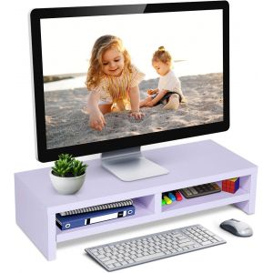 Support de Moniteur Réhausseur d¿Écran,Support d'Écran d'Ordinateur Moniteur Stand avec Espace de Rangement pour Ordinateur Portable TV imprimante Maison et Bureau - Neuf