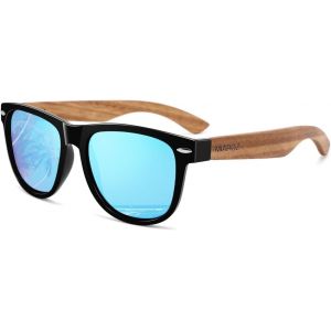 Homme Et Femmes Lunettes De Soleil Polarisées: Monture Bois/Pc Ultra-Légère Lentilles Tac Polarisantes 100% Uv Anti-Blouissement - Ldéales Pour Conduire Voyage Plage Camping - Neuf