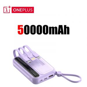 (Purple 50000mah) Xiaomi ¿ Batterie Externe De Grande Capacité 50000mah, Câbles Intégrés 4 En 1, Affichage Numérique Intelligent, Lumière Laser Pour Samsung Apple - Neuf