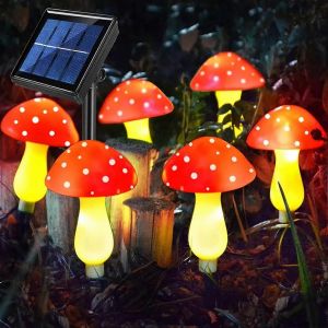 Solaire Champignons Feux De 6 Pack De Jardin En Plein Air L'Enjeu Des Lumières Pour Les Voies Et La Voie De La Clôture De Pâques, Halloween, Noël, Décoration - Neuf
