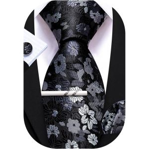 CAUC-Cravates pour homme en soie, couleur unie, mouchoir et boutons de manchette pour f&ecirc;te de mariage - Neuf