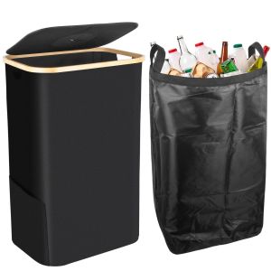 JEXNOVASHOP-Poubelle tri Selectif 100l, Avec Couvercle et Sac &agrave; Main, Poubelle de tri de D&eacute;p&ocirc;t Avec Trou, Id&eacute;al Syst&egrave;mes de tri des D&eacute;chets , Rpoubelle Exterieur, Rangement Bouteille Poubelle Recycla - Neuf
