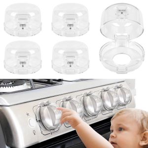 Lot De 5 Prot&egrave;ge-Boutons De Cuisini&egrave;re Pour La S&eacute;curit&eacute; Des Enfants, Prot&egrave;ge-Boutons De Cuisini&egrave;re &Agrave; Gaz De Taille Universelle, Prot&egrave;ge-Boutons De Four Transparents Et S&eacute;curis&eacute;s Pour Les Enfants Et Les Animaux Domestiques - Neuf