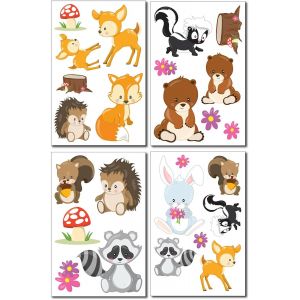 Trahoo-Sticker Mural Motif Animaux De La Forêt - Décoration Pour Chambre D`Enfant Fille Et Garçon - Neuf