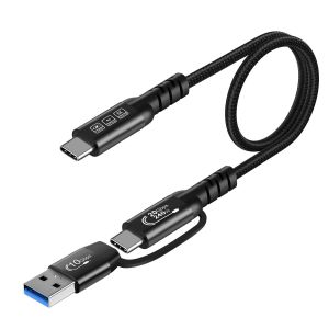 Tianyi-Câble Usb C, Usb 3.2 Gen 2x2 20gbps, Multi-Fonction 2 En 1 Usb A To Type C 8k@60hz Uhd Video 5a/240w Pd3.1 Charge Rapide Cord Compatible Avec Thunderbolt 3/4 Macbook Pro Samsung (50, Centimètr - Neuf