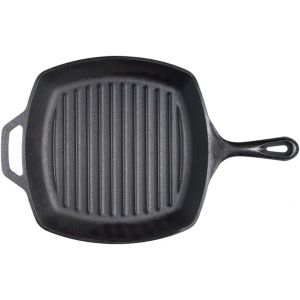 JEXNOVASHOP-Po&ecirc;le grill carr&eacute;e en fonte naturelle 26cm | Sain et sans PFAS | Tous feux dont induction, four & BBQ | Made in USA - Neuf