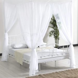 Moustiquaire De Lit,Grand Moustiquaire À Quatre Portes Pour Soler Efficacement Les Moustiques,Moustiquaire Filet Baldaquin Pour Lit Double Et Lit Simple (190 X 240 X 210 Cm) - Neuf
