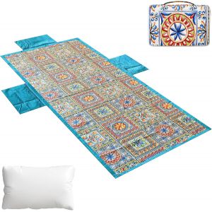 Kal-Drap De Plage Avec Motif Assortis, 190 X 80 Cm, Avec Sac De Rangement (Drap 4) - Neuf