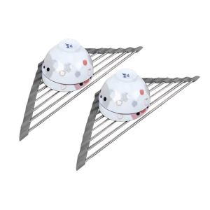 &Eacute;gouttoir &Agrave; Vaisselle Triangulaire Enroulable Pour &Eacute;vier - Acier Inoxydable - Lot De 2 - Neuf