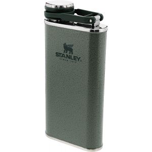 Mevronisshop-Stanley Classic Wide Mouth Flask 0.23l - Avec Bouchon Anti-Perte - Flasque En Acier Inoxydable &Agrave; Large Ouverture - Etanche - Sans Bpa - Hammertone Green - Neuf