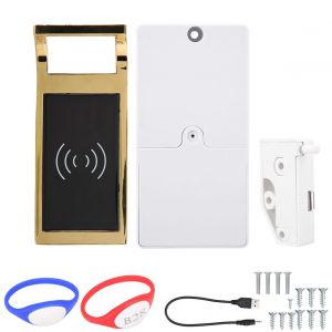 Armoire a cartes en metal avec mot de passe electronique dore (bracelet en silicone a induction) - Neuf