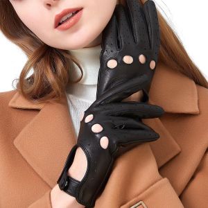 High Quality Leather Driving Gloves For Women, Lightweight And Soft, No Inner Lining"".[J783] - Neuf