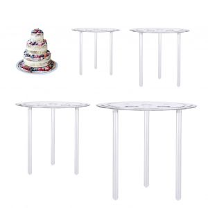 Ensemble De Supports &Agrave; G&acirc;teaux &Agrave; &Eacute;tages Comprenant 12 Pi&egrave;ces : Supports Pour G&acirc;teaux De Mariage &Agrave; Plusieurs &Eacute;tages, Tiges Et Planches De Support, Grande Taille Pour G&acirc;teaux &Agrave; &Eacute;tages Empil&eacute;s, Kit De S&eacute;paration Pour G&acirc;teaux &Agrave; 4 &Eacute;tages (4, 6, 8, 10 Pouces). 