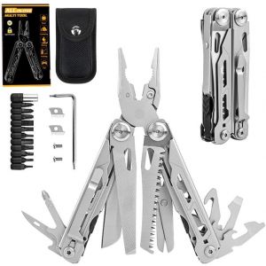 Couteau Multifonction-Pince Multifonction-Outil Multifonction 16 En 1 Avec Lame De 7 Cm,Tournevis,Cutter Et Ciseaux-Outil De Camping,De Randonnée Et De Survie - Neuf