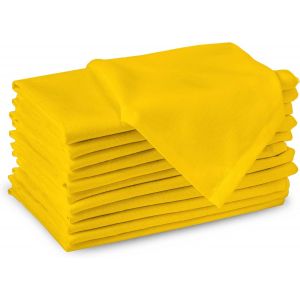 Tzf-Serviettes En Tissu De Coton | Ensemble De 12 | Taille 43x43 Cm | Couleur Unie Sunbeam Jaune| Lavable En Machine - Neuf