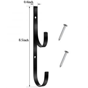 Lot de 6 crochets m&eacute;talliques pour poteau de piscine avec 12 vis pour accessoires de piscine (noir) - Neuf