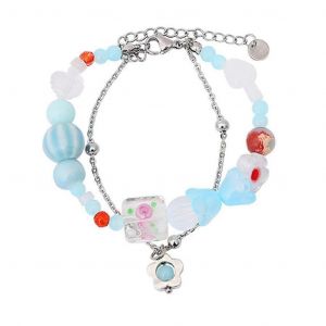 Bracelet En Perles De Fleur Douce Cool Pour Les Femmes Esth&eacute;tique Color&eacute; Gla&ccedil;ure Bracelets - Neuf