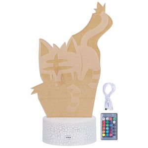 HJLIAN Veilleuse 3D tactile avec telecommande RVB, 16 couleurs, 4 modes reglables, 10 LED, chargement USB - Neuf