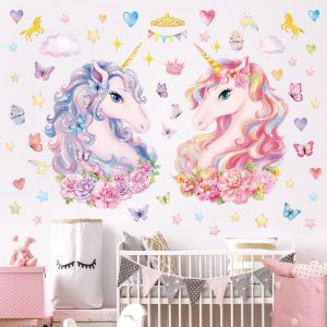 ERYI-Sg2-2412 Grands Stickers Muraux Licorne Enfants Decoration Chambre Fille Deco Autocollant Mural Chambre Enfants Bébé Pépinière - Neuf